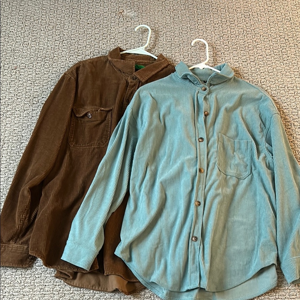 Corduroy brown and teal set